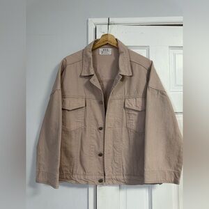 Women's Dusty Pink Denim Jacket - Relaxed Fit Jean Coat